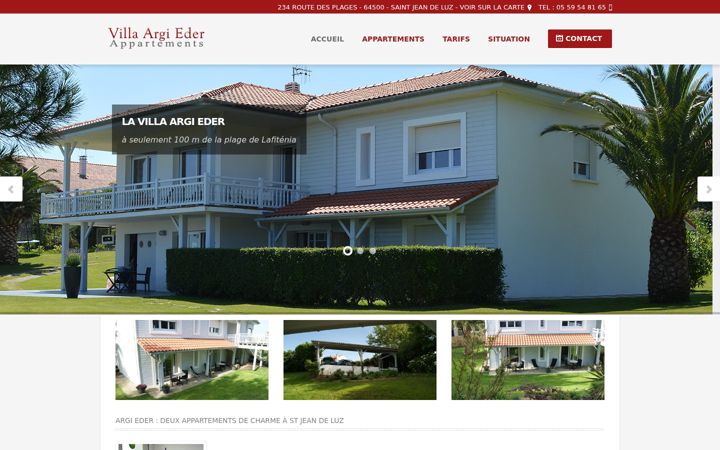 Screenshot of chambresdhotes-argi-eder.com