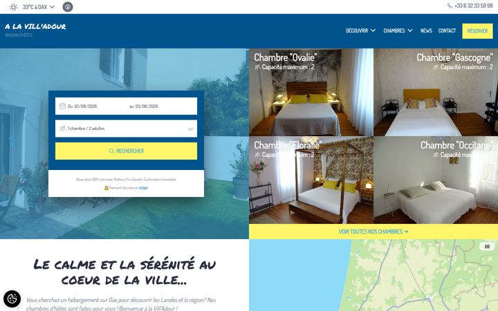 Skjermbilde av chambresdhotes-dax.fr