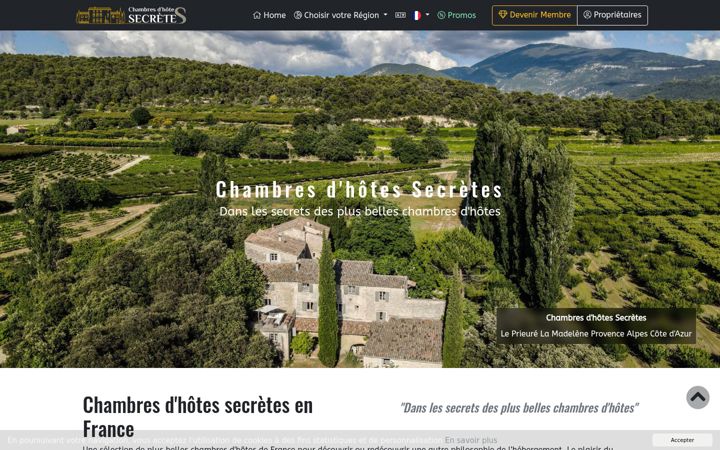 Screenshot of chambresdhotes-secretes.com