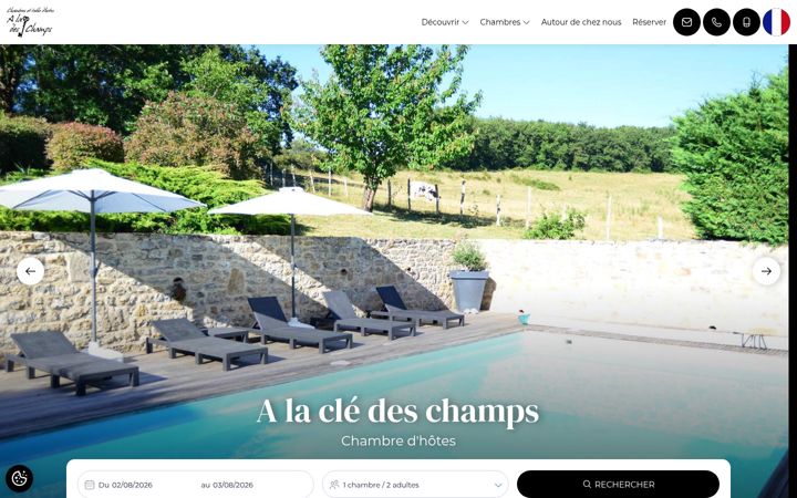 Screenshot of chambresdhotesalacledeschamps.com