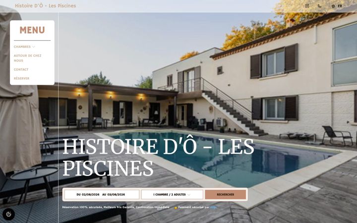 Screenshot of chambresdhoteslespiscines.com