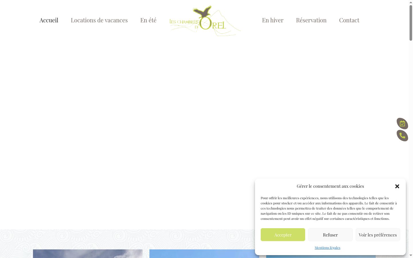Captura de pantalla del banner de consentimiento mostrado antes de cualquier interacción