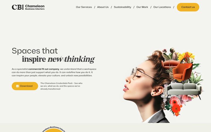 Screenshot von chameleon-business-interiors.co.uk