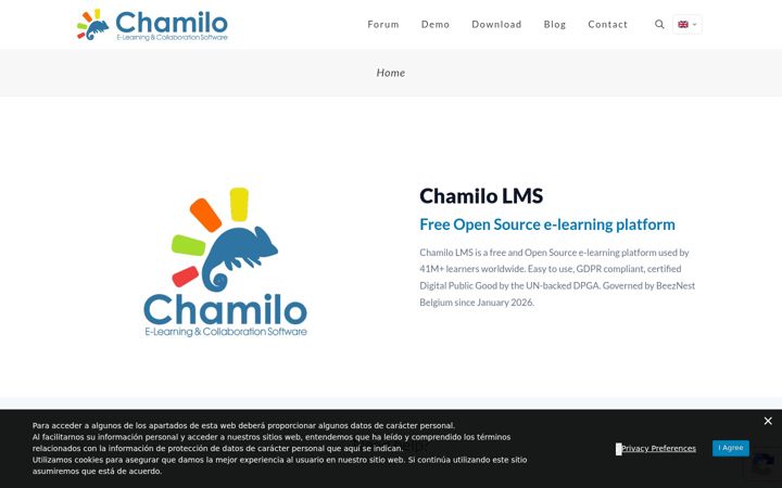 Screenshot of chamilo.org