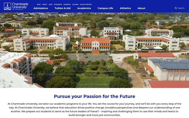 Screenshot of chaminade.edu