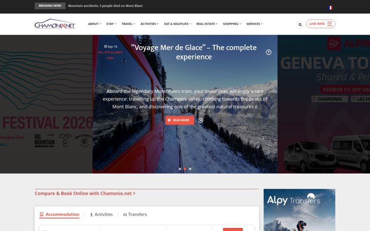 Screenshot of chamonix.net