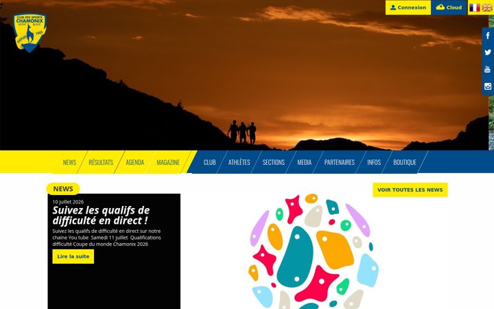 Screenshot of chamonixsport.com