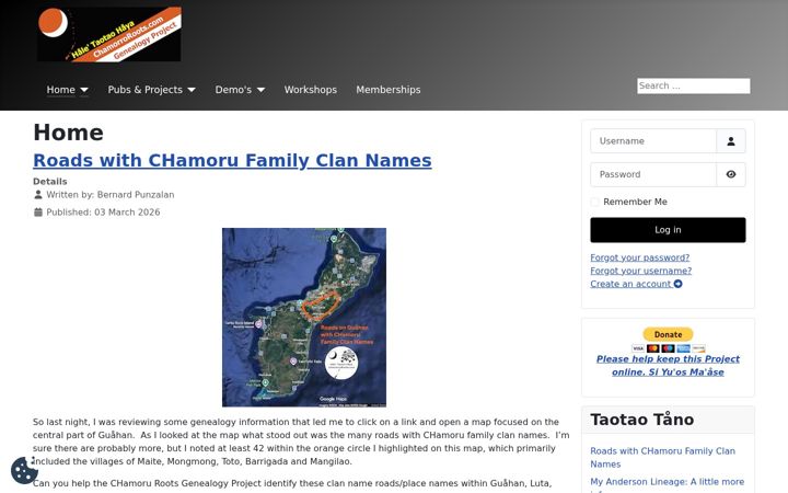 Screenshot of chamorroroots.com