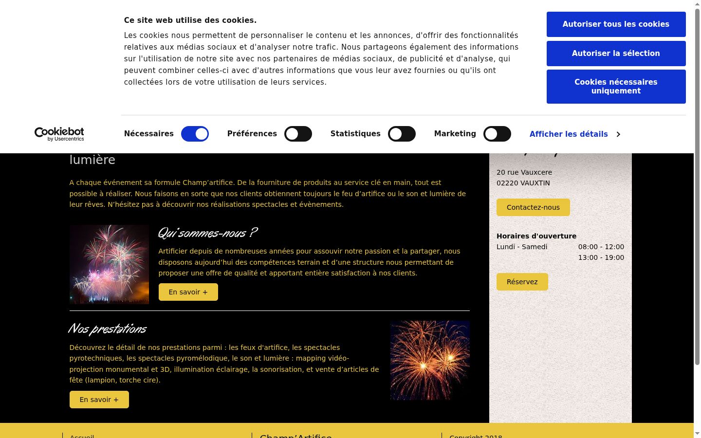 Captura de pantalla del banner de consentimiento mostrado antes de cualquier interacción