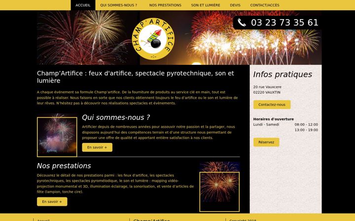Skjermbilde av champ-artifice.fr