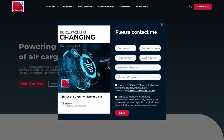 Screenshot of champ.aero