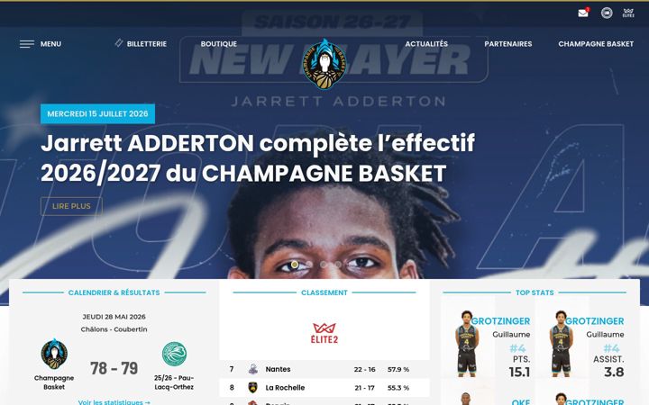 Skjermbilde av champagne-basket.fr
