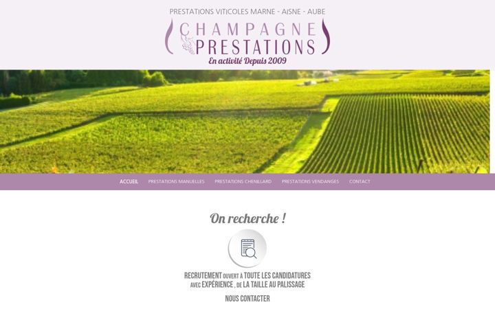 Kuvakaappaus sivustosta champagne-prestations.fr