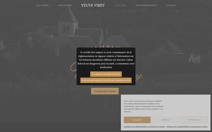 Kuvakaappaus sivustosta champagne-veuvevirey.fr