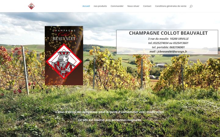Skjámynd af champagnecollotbeauvalet.fr