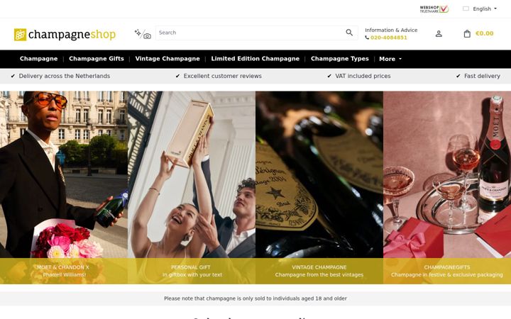 Screenshot of champagneshop.com