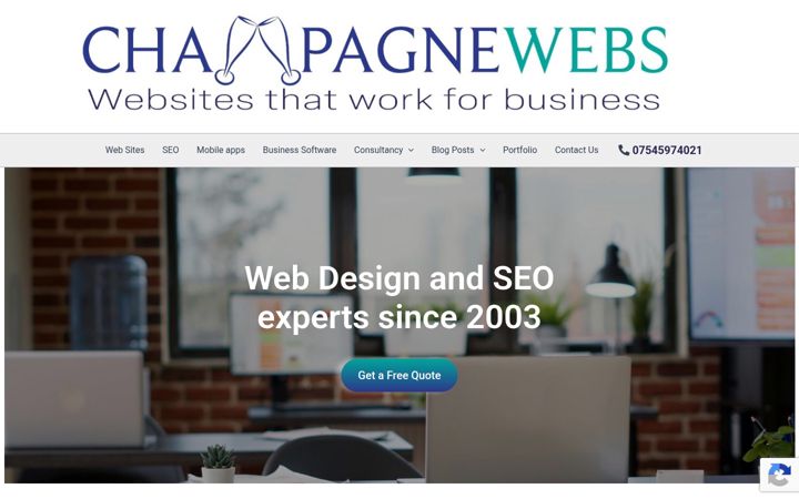 Screenshot of champagnewebs.com
