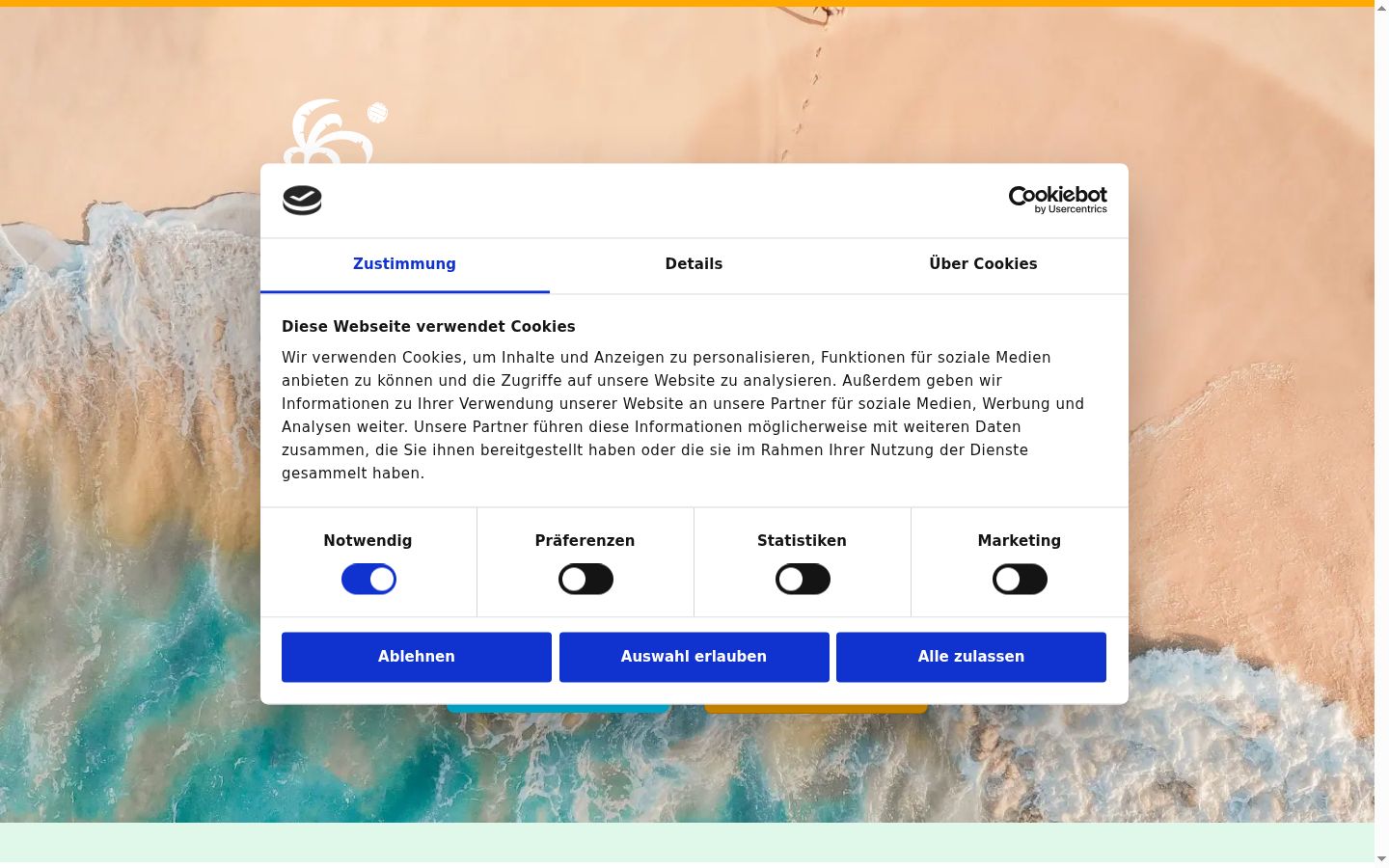Screenshot of the consent banner shown before any interaction