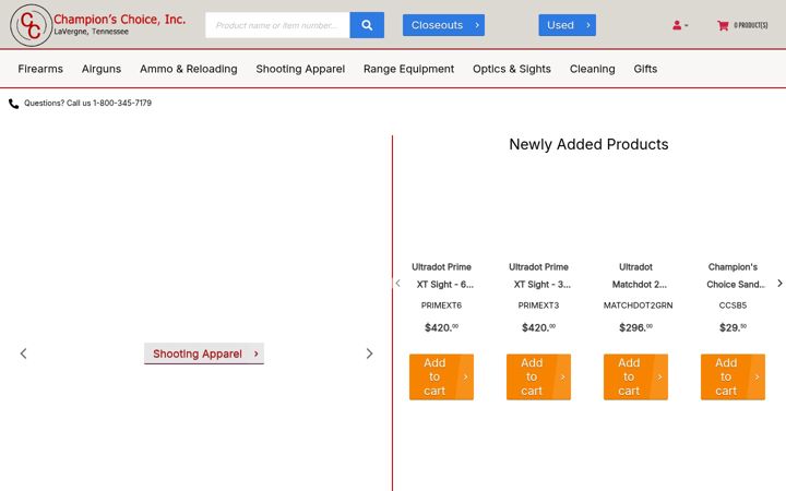 Screenshot of champchoice.com