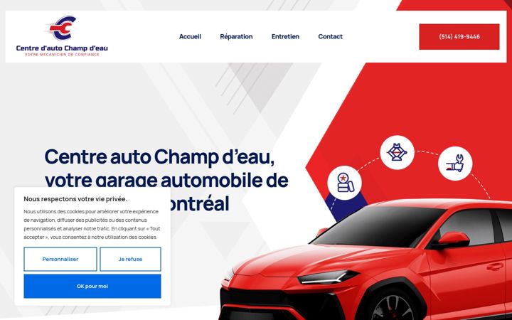 Captura de pantalla de champdeau.ca