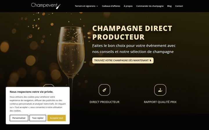 Skjámynd af champevent.fr