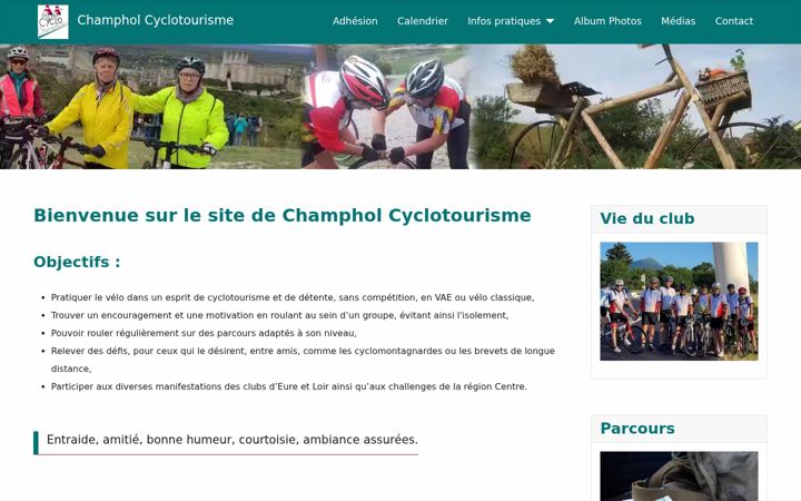 Skjámynd af champholcyclotourisme.fr