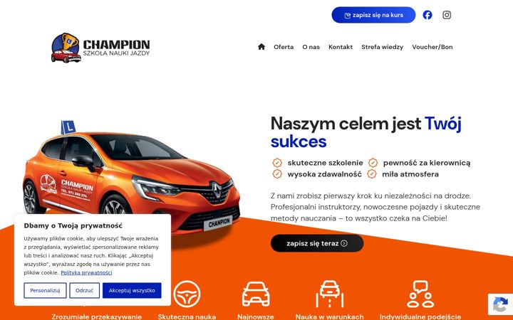 Ekrano kopija champion-szkola-jazdy.pl