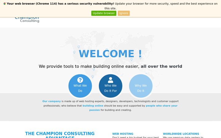 Captură de ecran a championconsulting.net
