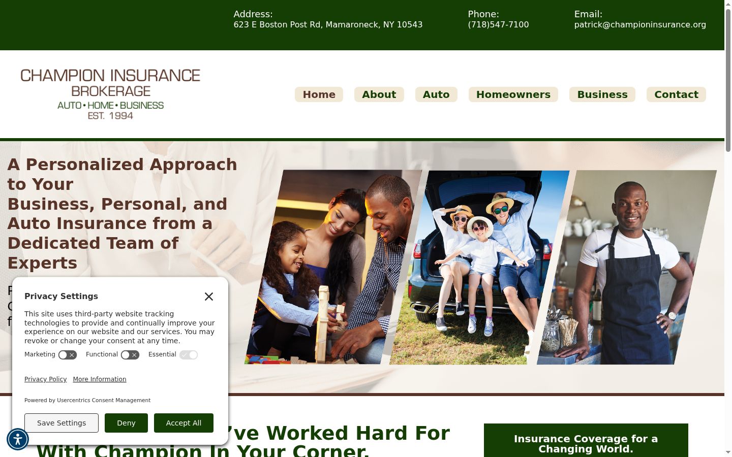 Screenshot of the consent banner shown before any interaction