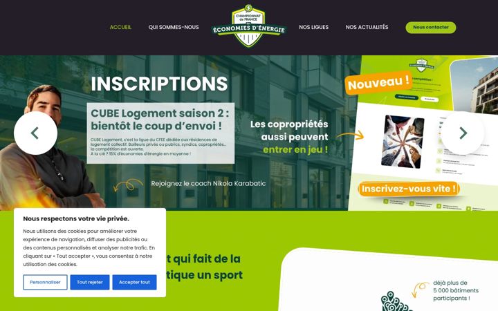 Snímek obrazovky championnatdefrancedeseconomiesdenergie.org