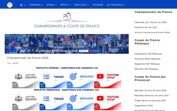 Screenshot of championnats-ffpjp.com