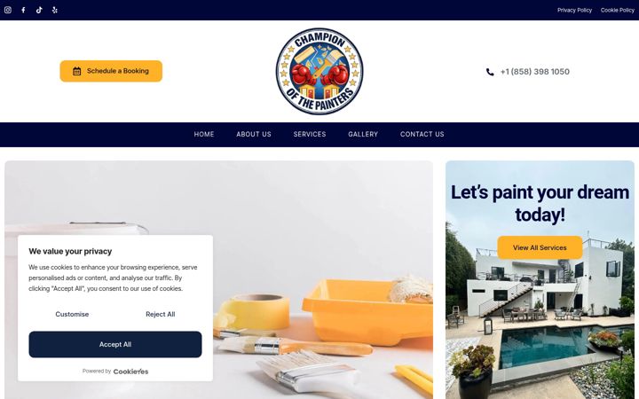 Screenshot of championofthepainters.com
