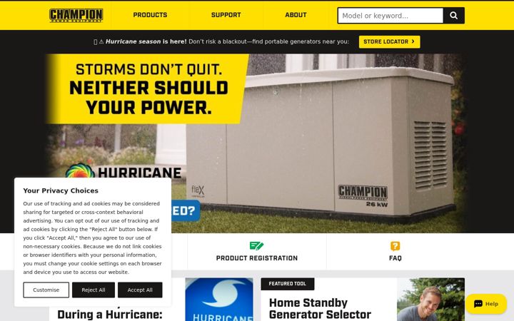 Screenshot of championpowerequipment.com