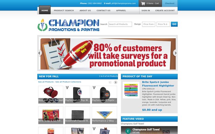 Screenshot of championpromo.com