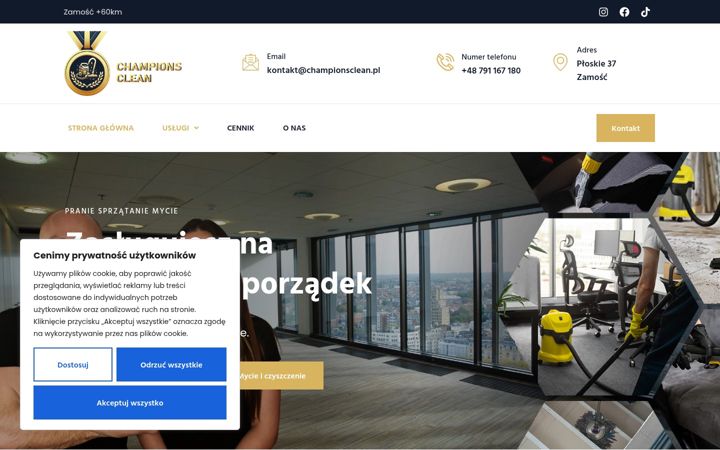 Screenshot ta' championsclean.pl
