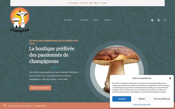 Screenshot of champivie.com