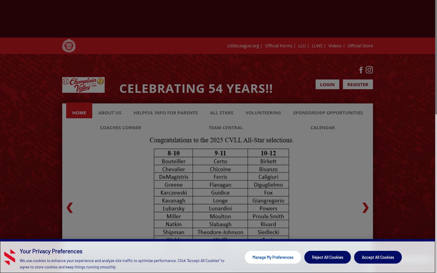 Screenshot del banner di consenso mostrato prima di qualsiasi interazione