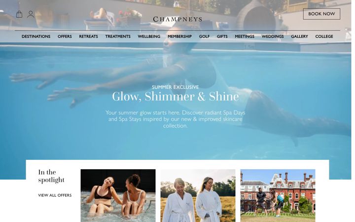 Zrzut ekranu champneys.com