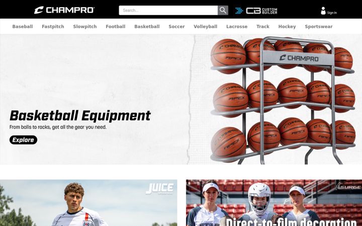 Screenshot of champrosports.com
