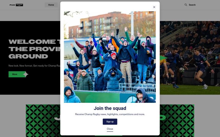 Screenshot of champrugby.com