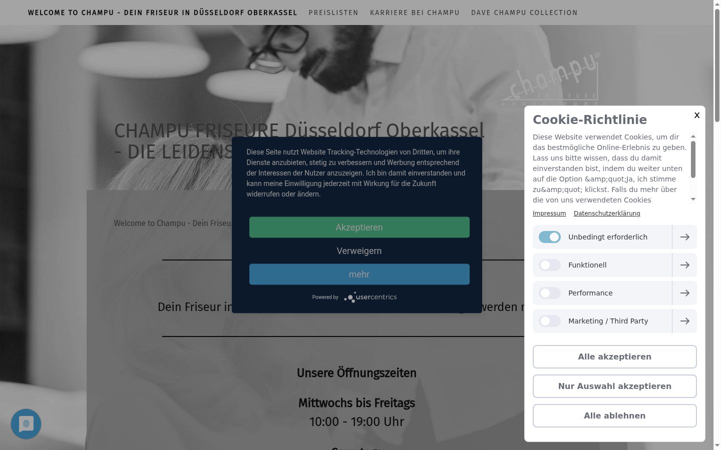 Screenshot of the consent banner shown before any interaction