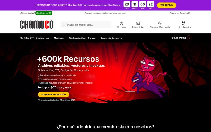 Screenshot of chamucocreativo.com