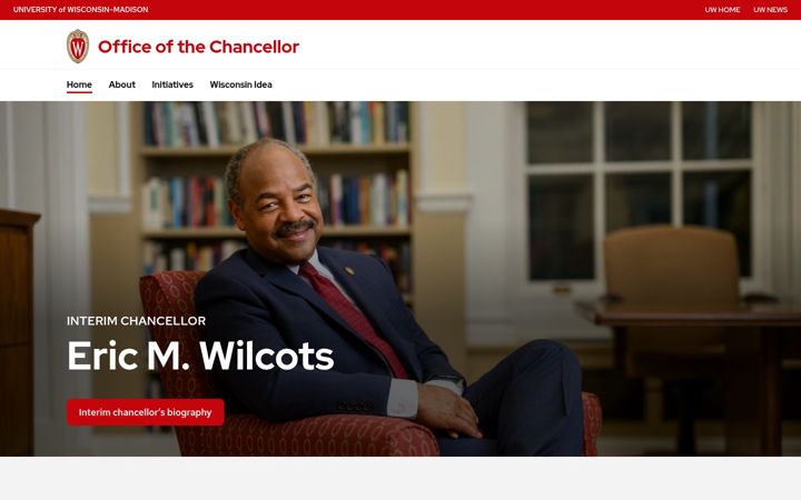 Screenshot von chancellor.wisc.edu