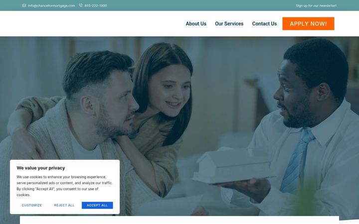 Screenshot of chancellormortgage.com