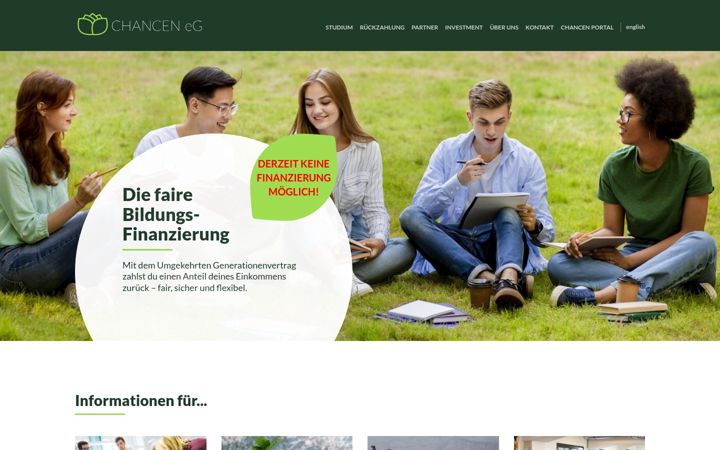 Screenshot of chancen-eg.de
