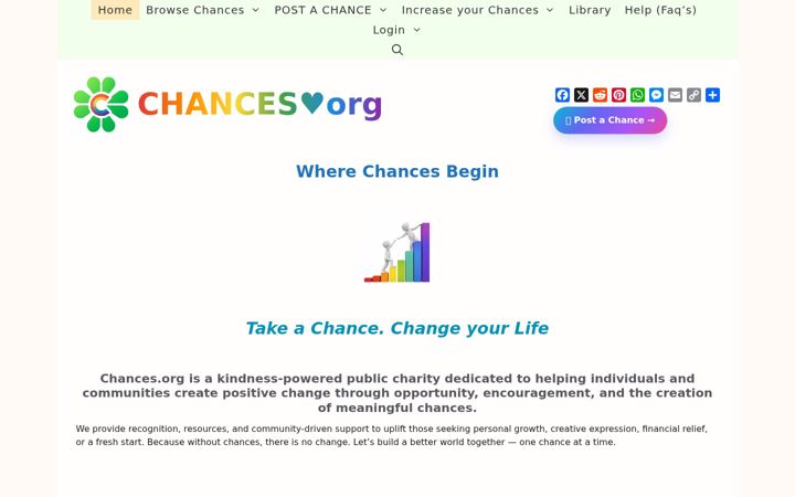 Snímek obrazovky chances.org