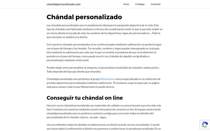 Screenshot of chandalpersonalizado.com