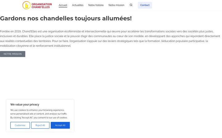 Snímek obrazovky chandelles.org