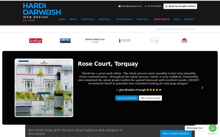 Screenshot ta' chandlersfordwebdesigner.co.uk