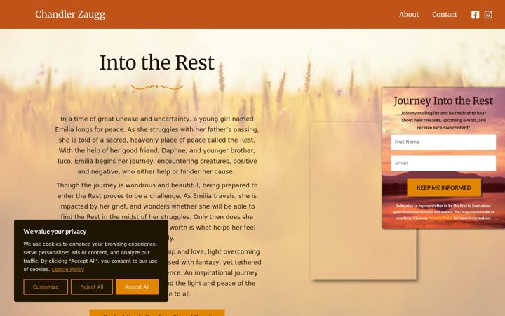Screenshot of chandlerzaugg.com